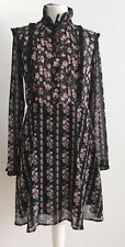 H&M BLUMEN KLEID SCHWARZ MIT FLORALEM MUSTER GR.42 ÜBERALL BEREITS AUSVERKAUFT
