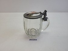 Bierkrug Glas Zinndeckel