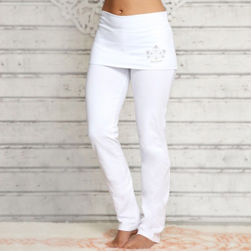 Yogahose mit rockbund weiß - yogahose,