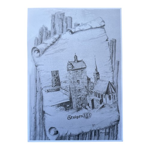 Kohlezeichnung stolpen burg - kohlezeichnung,