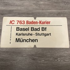 Zuglaufschild Doppelseitig DB 1992 Baden-Kurier / Konsul