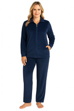 Damen Nicki Trainingsanzug - Hausanzug - Wellnessanzug in blau