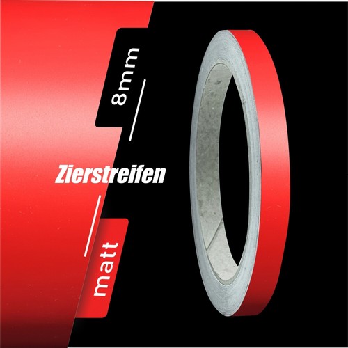 Zierstreifen matt rot 8mm - zierstreifen,