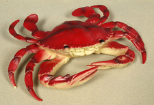 Deko Krabbe Krebs aus Kunststoff 19cm Maritime Dekoration Fischernetzdeko