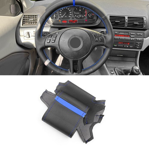 Black blue lenkradbezug - black-blue,