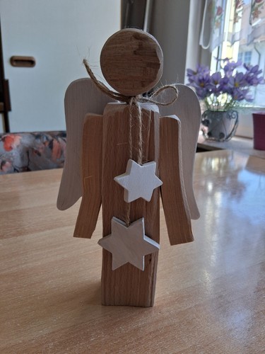 Holz engel mit sterne - engel,
