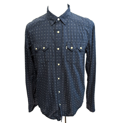 Levi westernhemd marineblau - westernhemd,