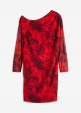 Netzkleid Gr. 40/42 Rot Damen Mini Jerseykleid aus Netzstoff Neu