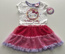 HELLO KITTY Kinder Kleid  80-86 Mädchen pink weiß Katze USA 24 Mon Sommer Strand