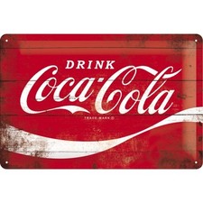 Blechschild Coca Cola Logo Red