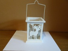 Weihnachtsdeko Laterne für Licht 11x11 cm Höhe 14 cm Holz