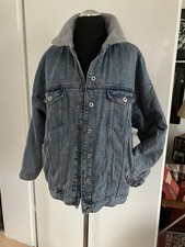 FBsister Jeansjacke Mit Fellfutter L(42-44) Blau, Denim, distressed, Baumwolle