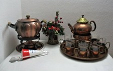 Feuerzangenbowle Set XXL Tablett Kupfer Messing 6 Personen, A 671