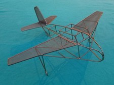 Modellflugzeug Deko Edelstahl  Flieger Doppeldecker Aircraft Flughafen Airline