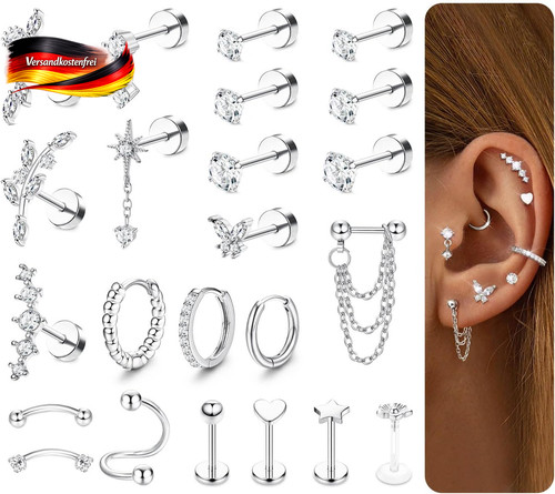 Adramata 23pcs helix piercings - 23pcs,