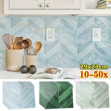50x Wandaufkleber Mosaik Küche Fliesenfolie 3D Fliesenaufkleber PVC Klebefolie
