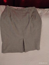 Vintage DDR Damen Rock Grau gefüttert  VEB Damenmode Grimma mit Falte vorn  