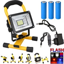 Baustrahler LED Akku Arbeitsleuchte Baustellenleuchte Strahler Fluter Handlampe