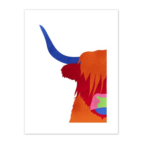 Helle hochlandkuh kunstplakat - hochlandkuh,