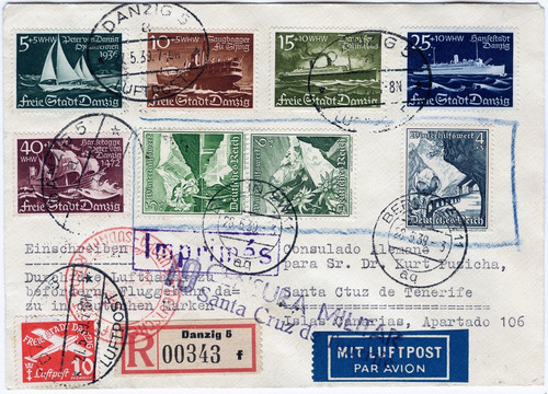 Katapult 1939 danzig brief - danzig, r-brief