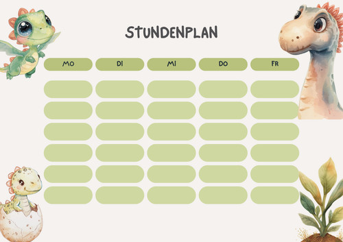 Stundenplan dino mit - stundenplan,