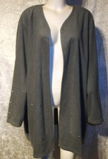 QVC POLARSTERN NIETEN GRAU DÜNN FLEECE CARDIGAN JACKE Gr. 56 58