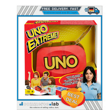 Mattel Games UNO Extreme, UNO Kartenspiel für die Familie, mit Kartenwerfer, ...