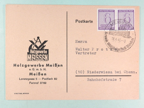 Sbz firmen postkarte - sbz, 129x