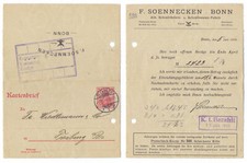 100738 - Ganzsache K 14 - Kartenbrief F. Soennecken, Bonn 7.6.1910 nach Freiburg