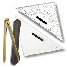 Navigationsset - Zirkel / 2x Dreieck # SBF Navigationsbesteck Ausbildung Prüfung