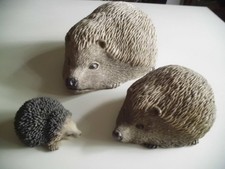 3 Gartenfiguren IGEL, frostfest - Haustür-Deko - 5 bis 12 cm hoch - Tierfiguren
