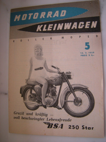 Motorrad kleinwagen 1959 bsa - motorrad,