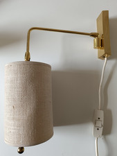 MidCentury Wandlampe  Messing Juteschirm vintage