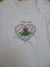 Balbina weißes Frosch Yoga T-Shirt Gr. L ( 38 176 182 ) Dirndl " Küss mich "