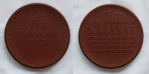 Ddr porzellan medaille - medaille, vvb