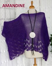 Amandine Designer Pullover Überwurf Weste OVERSIZE 50 52 54 56 58 + VIOLETT