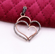 14k Rose Vergoldet Doppelherz