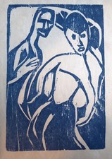 Christian Rohlfs,´´Kleines Paar ´´1915/1963, von Karsch u. Nierendorf signiert