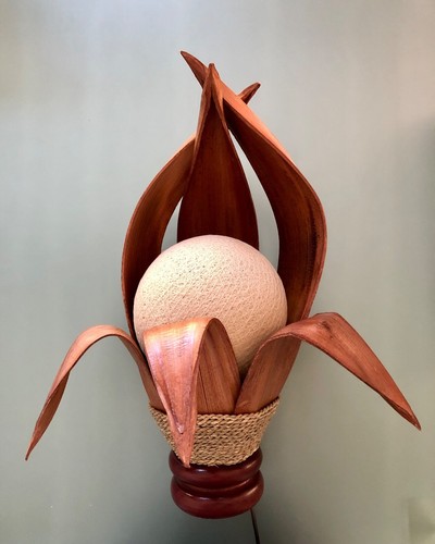 Palmenblattlampe dunkel inkl - palmenblattlampe,