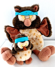 2x Nici Eule Handpuppe + Babyeule Kuscheleule Nici Stofftier Handpuppe Eulen-Set