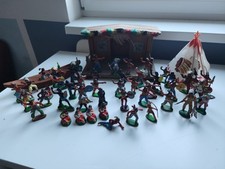 ddr indianer afrikaner hütte cowboys figuren vintage spielzeug alt retro bespiel