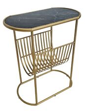 abc HOME | Beistelltisch | Zeitungsablage |  goldfarben | echter Marmor