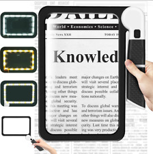 Leselupe mit Licht Groß 5X Lupe Handlupe Senioren  48LEDs 3Beleuchtungsmodus NEU