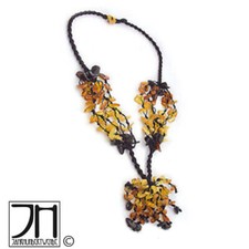 Kordel kette Natur Bernstein Kette schwarz Honig Butterscotch Amber