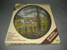Stickpackung > ALt > Gobelin Stickbild > Wolle Stramin mit Rahmen .Haus Sticken 