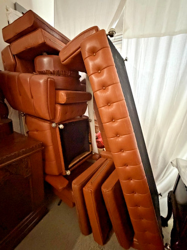 Vintage ledercouch garnitur - vintage,