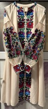 Kleid Bestickt Stickereien Vyshyvanka Traditionell Handmade Leine Neu M L