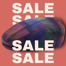 Schiebermütze flatcap Gr.54 bunt kariert reine Schurwolle