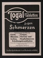 MÜNCHEN, Werbung 1925, Fabrik Pharmacia Togal-Tabletten