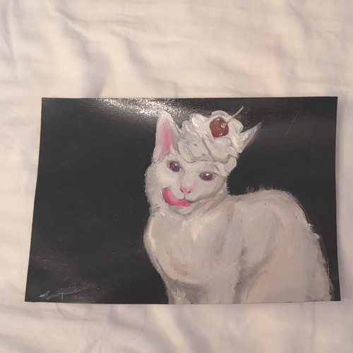 Katzen gemälde weiße katze - katzen-gemälde,